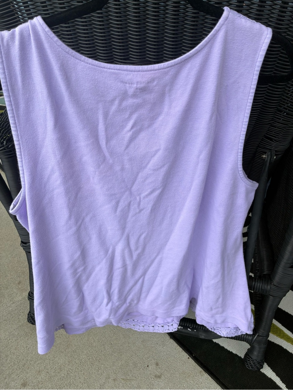 croft & barrow Light Purple Crochet Overlay Tank - Picture 2 of 9
